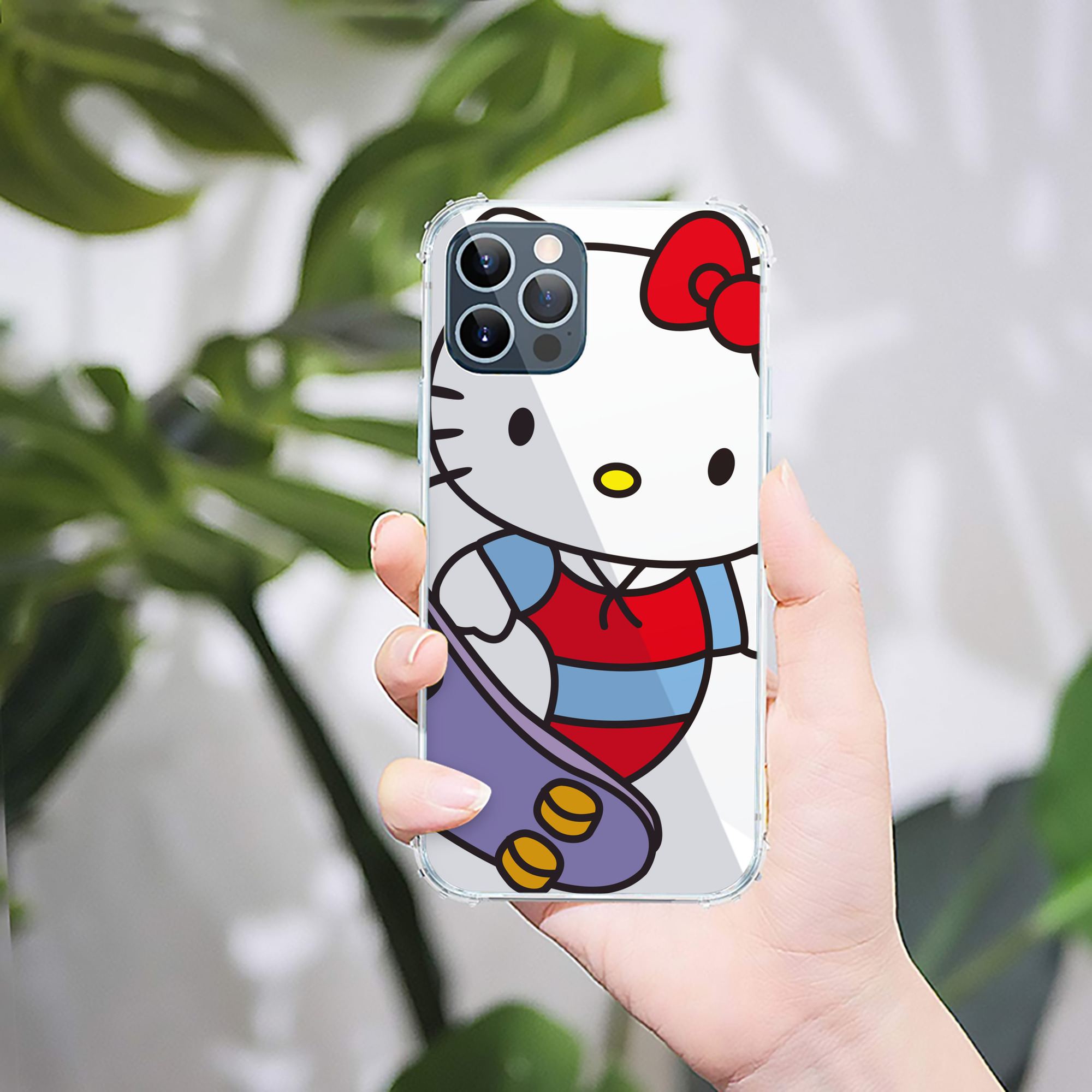（画像用） Hello Kitty ハローキティ 【iPhone 12シリーズ対応】透明スマホケース（クリアソフトケース）
